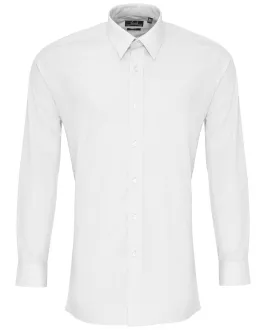White - Poplin fitted long sleeve shirt