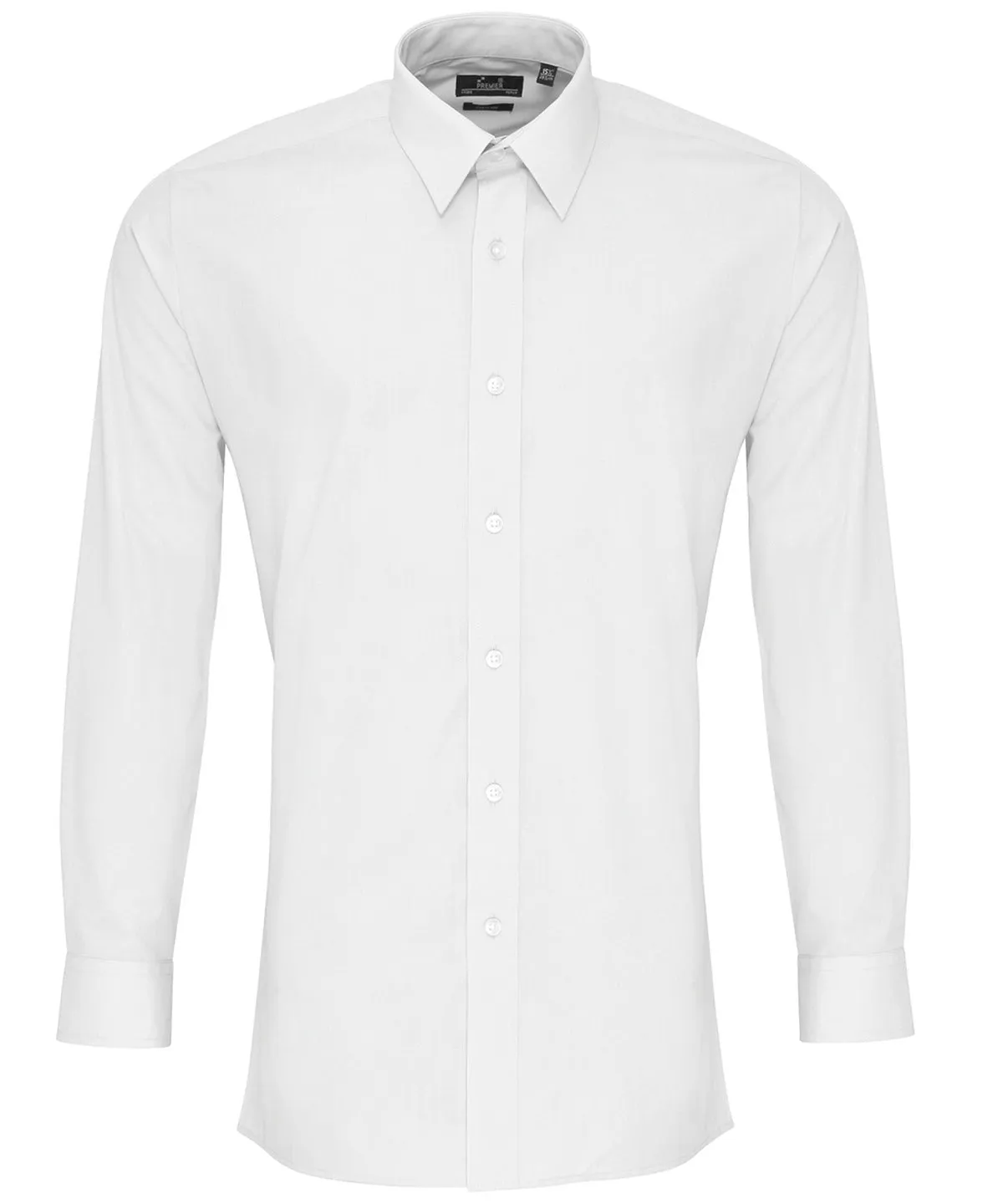 White - Poplin fitted long sleeve shirt