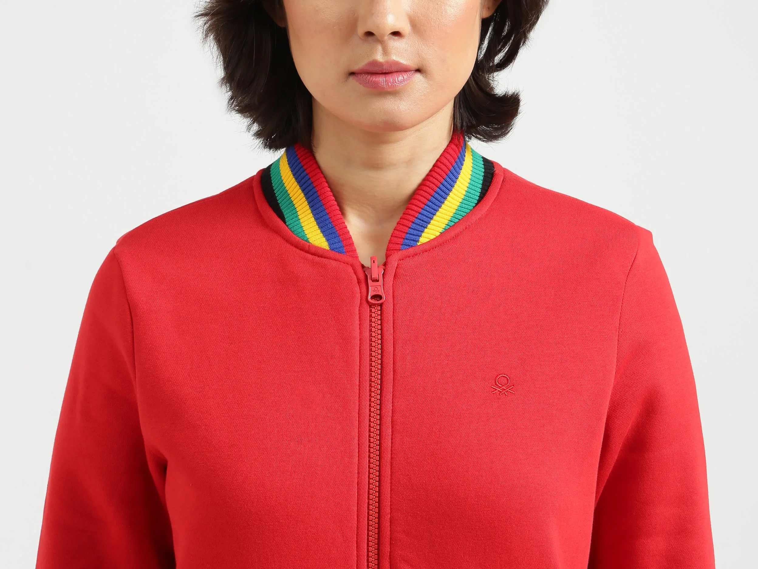 Women Red Solid Regular Sweatshirt