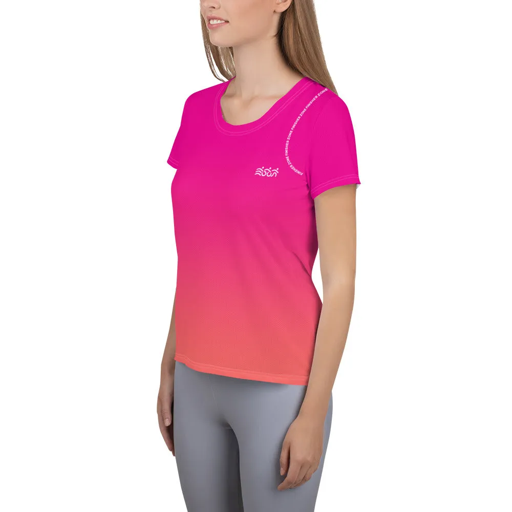 Women's Running Top - Pink Coral Gradient 
