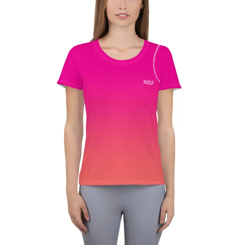 Women's Running Top - Pink Coral Gradient 