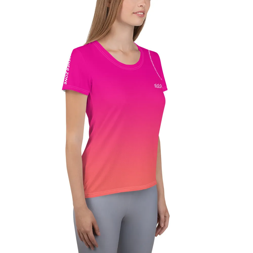 Women's Running Top - Pink Coral Gradient 